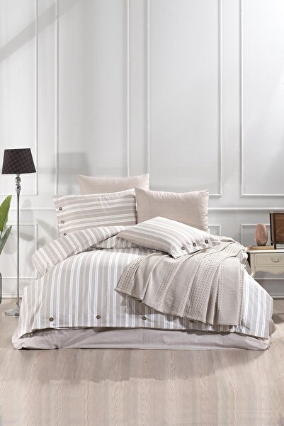 Levanzo ÇİFT KİŞİLİK 4 PARÇA  PİKE SETİ ESTİVO BEJ