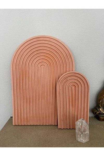 Orange Atelier Arch Set of 2 Decorative Concrete Presentation Tray and Serving Plate