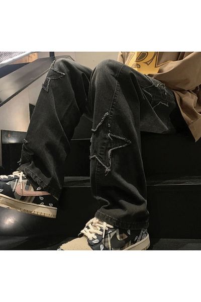 RockMore PANTALONI JEAN BAGGY BAGGY RECICLAȚI Y2K