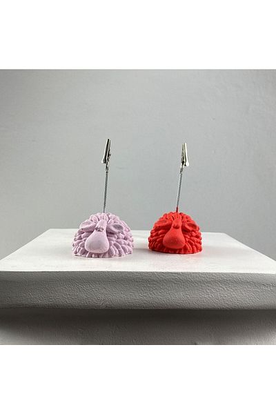 oasis decoration Lamb Note Holder Set of 2 (coral - Pink)