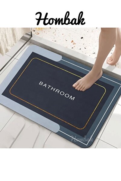 Hombak Sihirli Su Emici Banyo Paspası Kaymaz Tabanlı Abdest Paspası 40x60