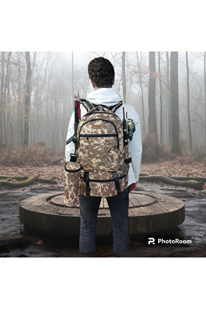 ROWAN ÇANTA Rowan Çöl Kamuflaj Termal Termos Çantal Içi Astarlı Kamp Ve Balıkçı Seyahat Sırt Çantası 56*34*27 Cm