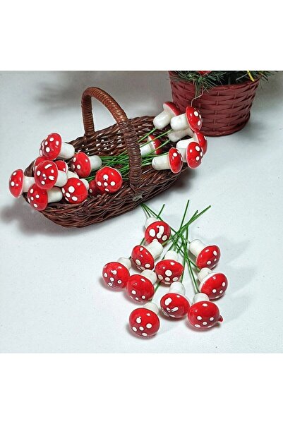 Pika Design Telli Yapay Mini Mantar Süsü - 20 Adet