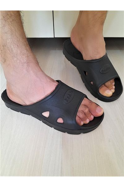 MAVİ ZAMBAK Παντόφλες Τουαλέτας Μπάνιου Πλαστικές Μαύρες Παντόφλες