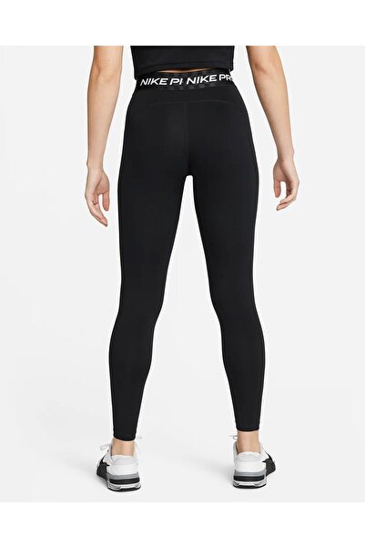 Nike Pro Dri-Fit Mid-Rise Full-Length Graphic Training Siyah Kadın Tayt