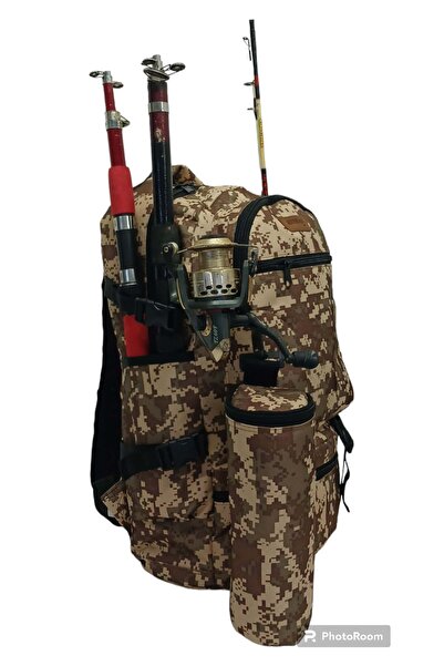 ROWAN ÇANTA Rowan Çöl Kamuflaj Termal Termos Çantal Içi Astarlı Kamp Ve Balıkçı Seyahat Sırt Çantası 56*34*27 Cm