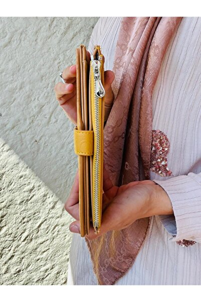 Çanta Trend Kadın 20 Kart Kapasiteli Gofraj Baskılı Çıtçıt Ve Fermuar Kapamalı Dikey Cüzdan