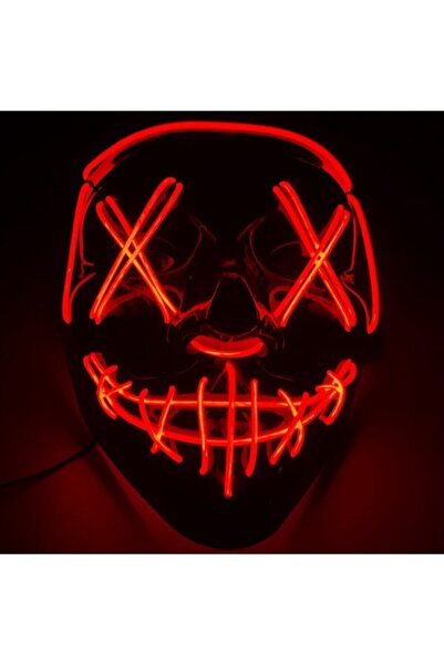 By mia Hallowen Led Işıklı Neon Maske 3 Modlu Parti Eğlence Maskesi Erdem Sho...
