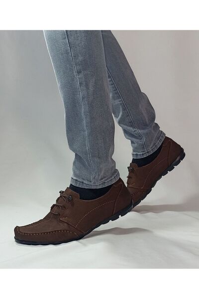 MODESA BY KAVCAR Genuine Leather Brown Nubuck Casual Men's Leather Loafer Shoes