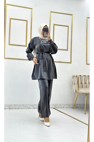 Moda Krash TREND SATIN SET WITH NECKLACE