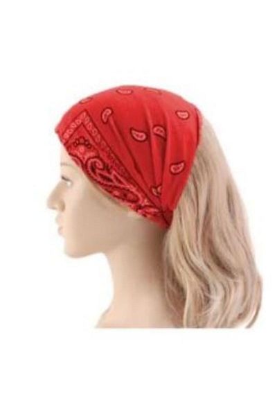 BERG Red White Blue Ethnic Patterned Bandana, Headband Hair Band