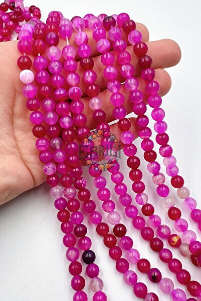 Ebruli Boncuk Χάντρες αξεσουάρ για κοσμήματα από φυσική πέτρα αχάτη 8 χιλιοστ...