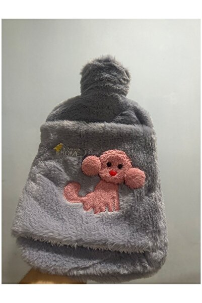 İndirimKap Peluş Kılıflı Köpek Emojili Sıcak Su Torbası 2 Litre Cepli El Geçmeli Sıcak Su Torbası El Isıtıcı