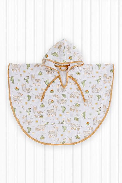 tinylamb Lama Bambu - Cotton Hooded Muslin Poncho
