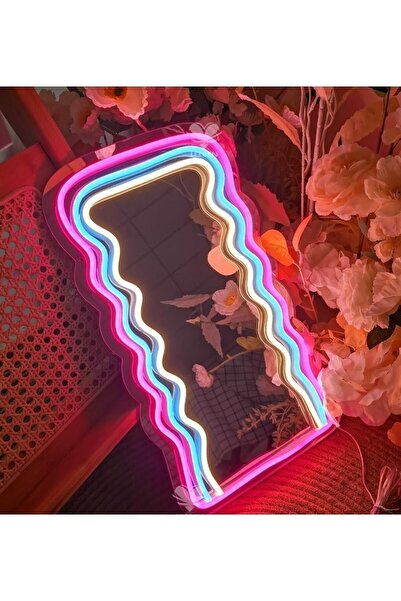 Yalova Design Neon Pleksi Ayna 100cm 3 Renkli Aydınlatma Dekor