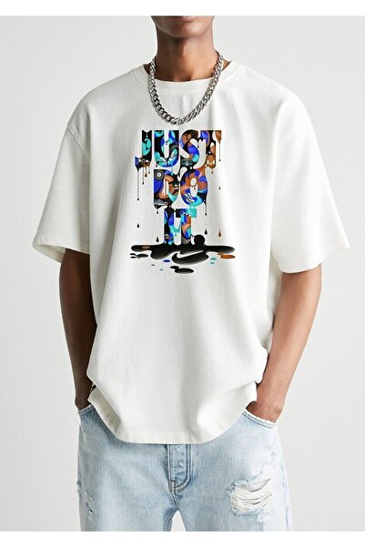 LecaTTe Біла футболка з принтом "Просто зроби це" з великим розміром унісекс