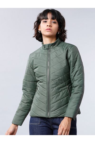 Tokyo Talkies By Styli Solid High Neck Padded Jacket