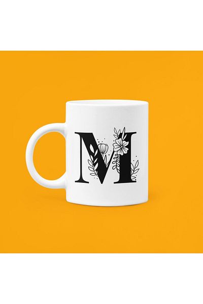 UUR STORE Letter M Printed Mug