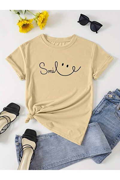 GALASHOP Smile Graphic Large Size Women's T-Shirt