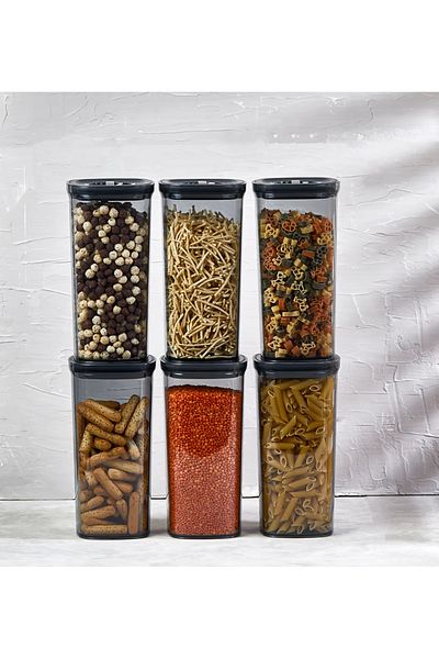 Eva Mia 6x Smoked Locko Vacuumed 2LT and Food Storage Container - Leak Proof