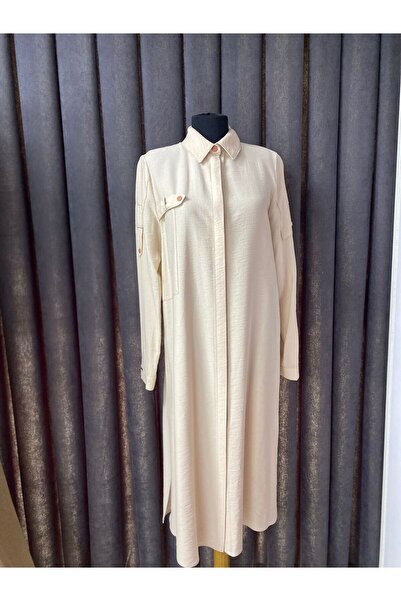 Zühre Omuz Detaylı Gömlek Yaka  Tunik T-1455