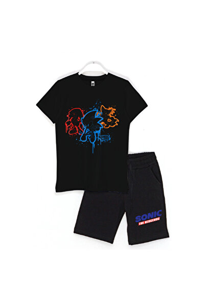 Built By Crazy Sonic Stencil - Set pantaloni scurți pentru copii