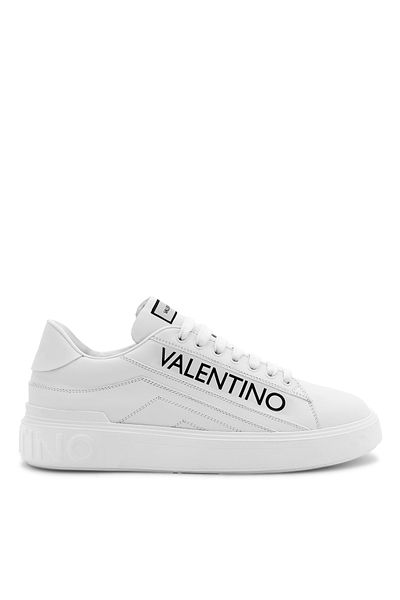 Valentino White - Black Men's Leather Sneaker Rey