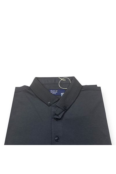 Sadık Collection Men's Plus Size Polo Collar Buttoned Pocketless Ribbed Mercerized Fabric T-Shirt 1000