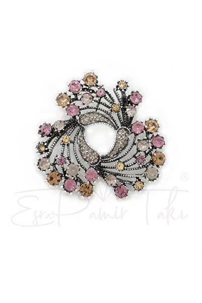 Esra Pamir Çiçekli Markazit Broş