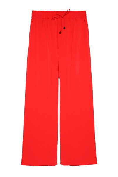 Quzu Wide Leg Trousers with Elastic Waist