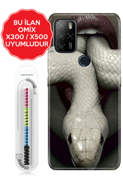 omix X3 X5 X6 X7 X300 X400 X500 X600 X700 Kılıf Baskılı Renkli Arka Kapak Kobra