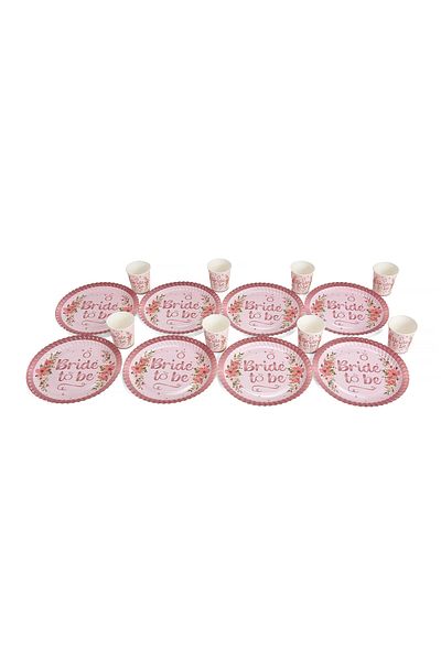 Oleg Cassini BACHELORETTE-PLATE - Written Cardboard Plate Cup Set - Bridge To Be