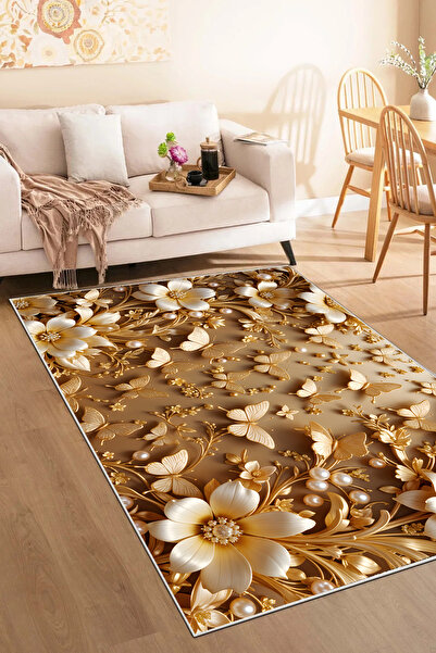 MNC Salon Halısı Geometrik İskandinav Eskitmeli Dijital Baskı Yıkanabilir Kay...