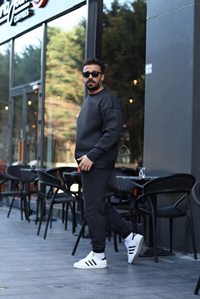 BayBayan Ανδρικό σετ φόρμας με 3 κλωστές με ελαστικό γιακά ποδηλάτου