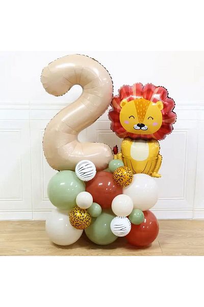 DÜVENCİ TİCARET Lion Figured King of the Jungle Balloon Set