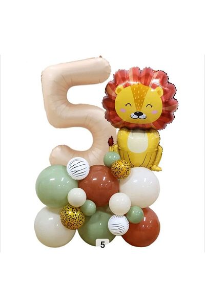 DÜVENCİ TİCARET Lion Figured King of the Jungle Balloon Set