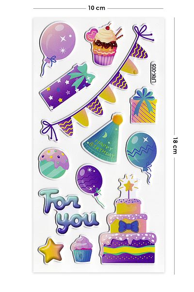 BearPear Happy Ages Birthday Stickers - Σετ αυτοκόλλητων