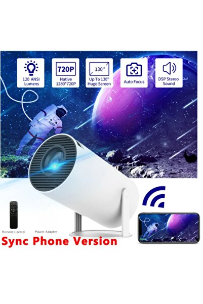 teknotrust 1280 x 720 WIFI 2.4 - 5G projektör 720P 4K taşınabilir MINI projek...