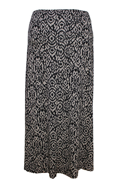 HESNA Leopard Patterned Black River Elastic Skirt