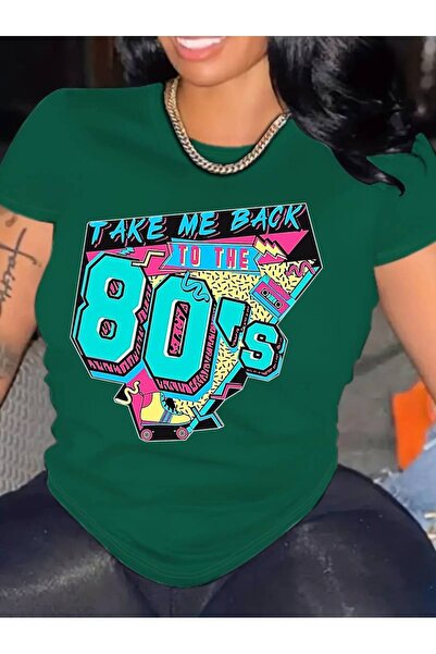 GALASHOP 80'ler Baskılı Büyük Kadın T-shirt,
