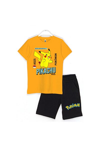 Built By Crazy Pokemon Pikachu 025 - Kids Shorts Set