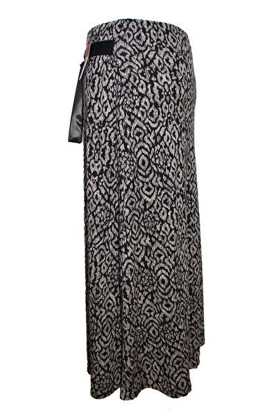 HESNA Leopard Patterned Black River Elastic Skirt