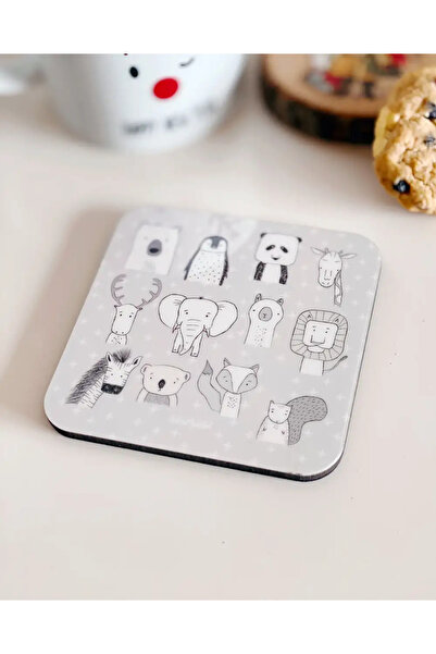 Bikutumutluluk Friends Gray Cute Animal Coaster