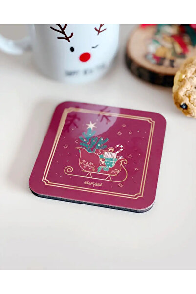 Bikutumutluluk New Year's Gift - Red Claret Red Snow Sled, Coaster