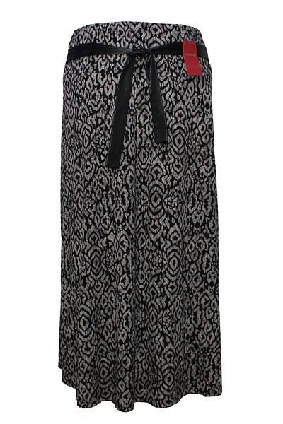 HESNA Leopard Patterned Black River Elastic Skirt