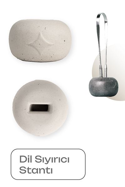 Probident Gray Tongue Cleaning and Tongue Stripping Apparatus - Natural Handmade Stand (GREY)