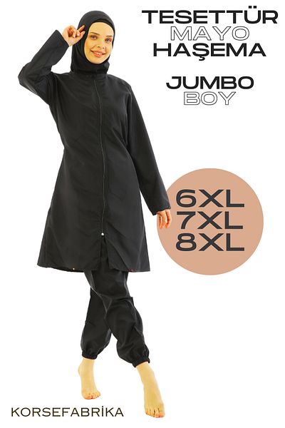 korsefabrika trend mood store Σετ γυναικείο μαγιό Hijab Full Covered Size Jumbo