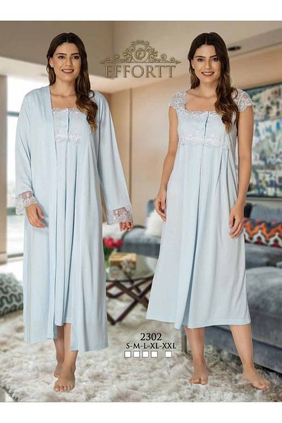 Effortt Set cămașă de noapte și rochie de maternitate Ecru
