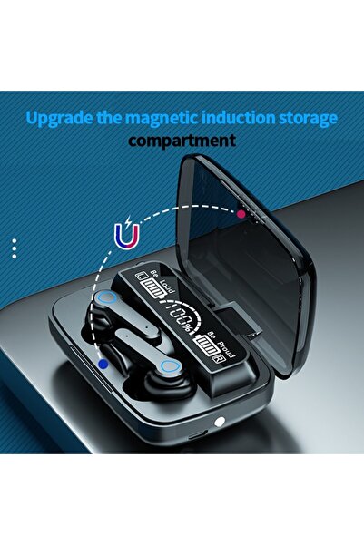 UTIEER M19 Kulaklık TWS Bluetooth Kablosuz HIFI Müzik Kulaklığı LED Ekranlı Oyun Kulaklıkları Şarjlı...