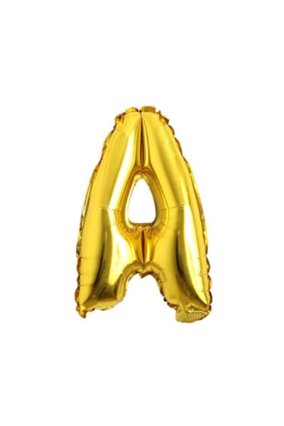 LOTUS PARTY Letter a Foil Balloon - Gold Color Letter a Foil Balloon 16 Inch ...
